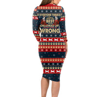 Merry Wet Nosemas Long Sleeve Bodycon Dress Christmas Husky - Wonder Print Shop
