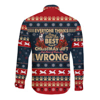 Merry Wet Nosemas Long Sleeve Button Shirt Christmas Husky - Wonder Print Shop