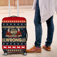 Merry Wet Nosemas Luggage Cover Christmas Husky - Wonder Print Shop