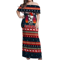 Merry Wet Nosemas Off Shoulder Maxi Dress Christmas Husky - Wonder Print Shop