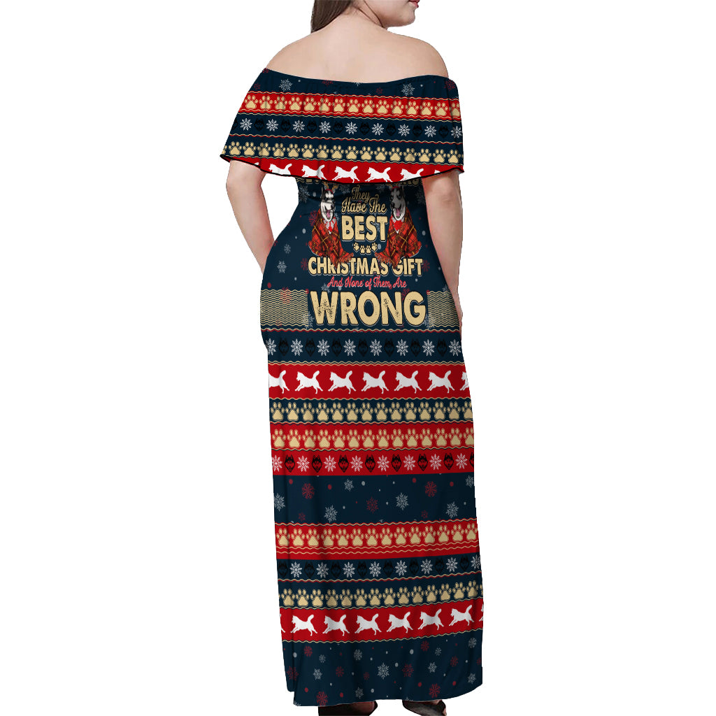 Merry Wet Nosemas Off Shoulder Maxi Dress Christmas Husky - Wonder Print Shop