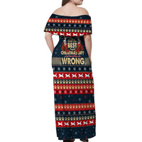 Merry Wet Nosemas Off Shoulder Maxi Dress Christmas Husky - Wonder Print Shop