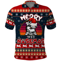 Merry Wet Nosemas Polo Shirt Christmas Husky - Wonder Print Shop