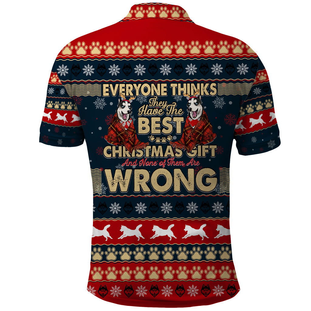 Merry Wet Nosemas Polo Shirt Christmas Husky - Wonder Print Shop