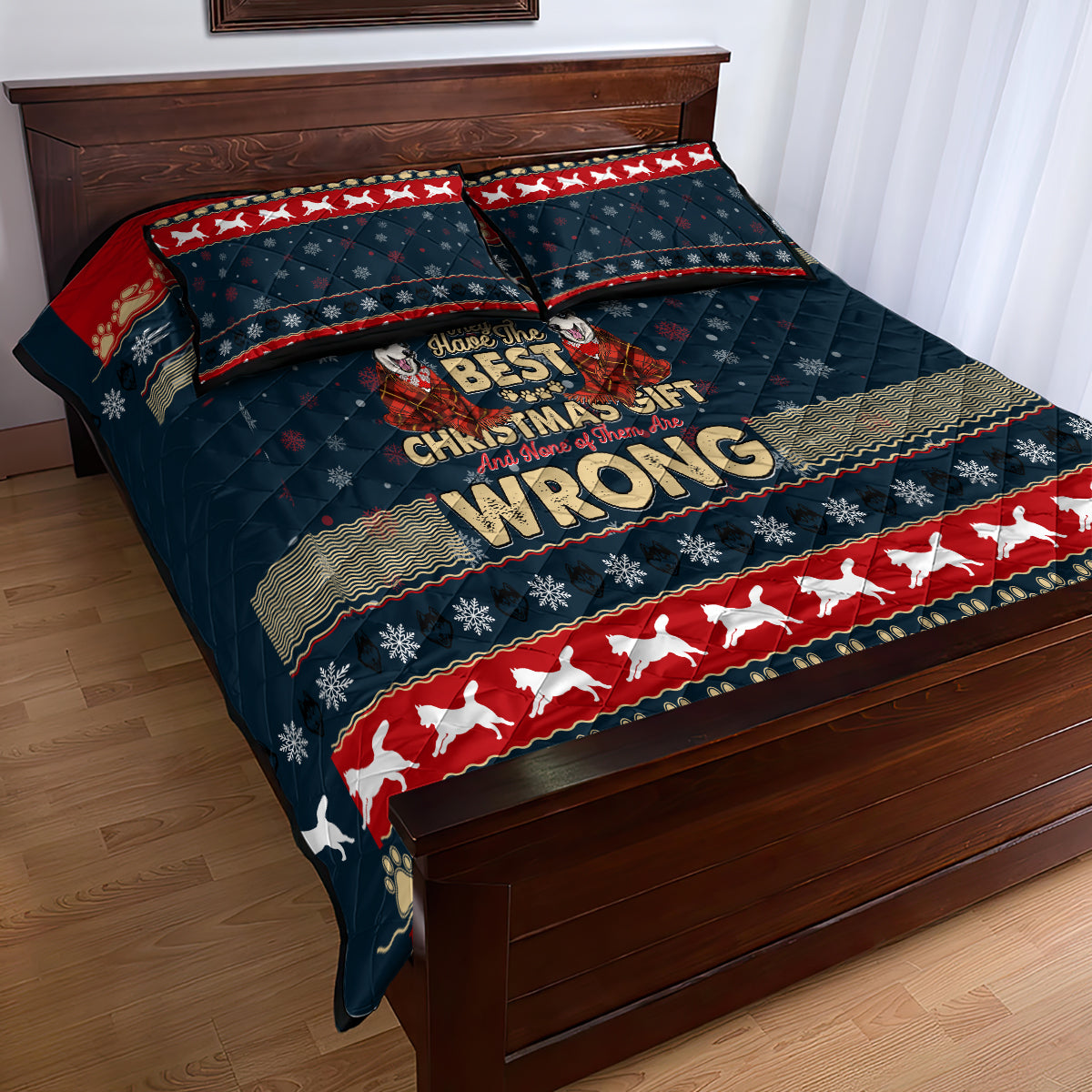 Merry Wet Nosemas Quilt Bed Set Christmas Husky - Wonder Print Shop