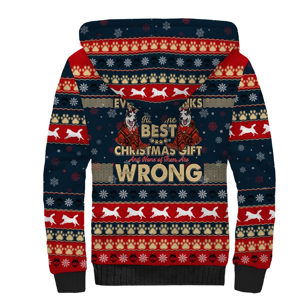 Merry Wet Nosemas Sherpa Hoodie Christmas Husky - Wonder Print Shop