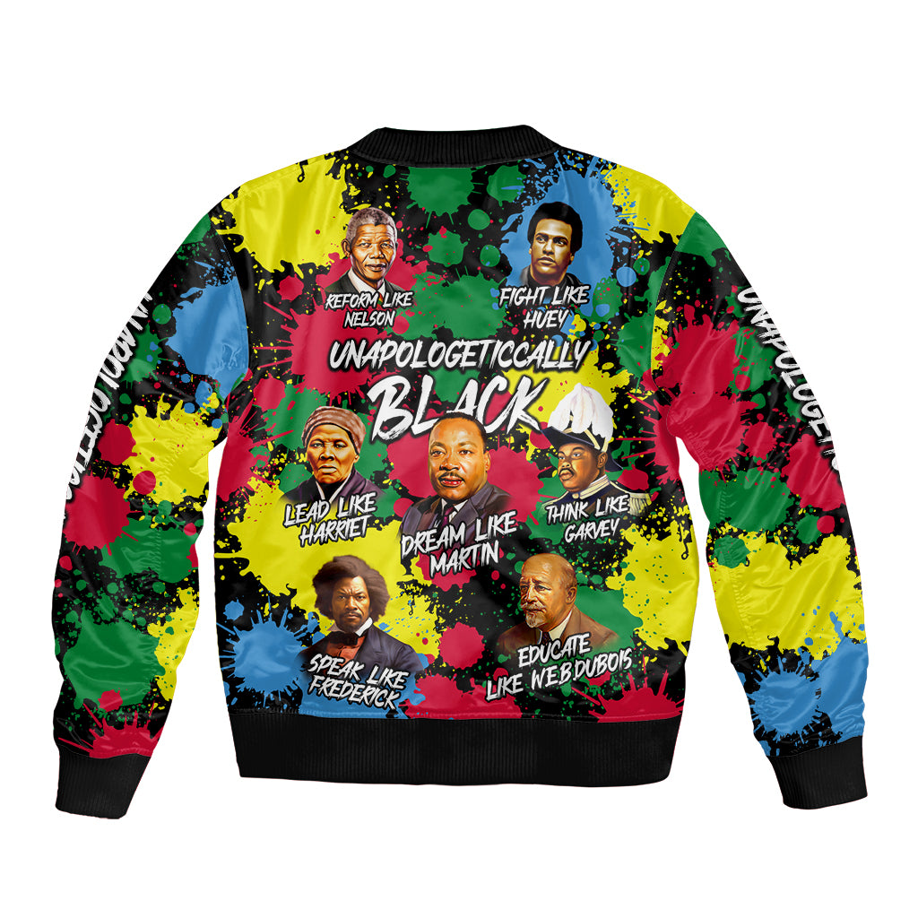 Unapologetically Black Bomber Jacket Civil Rights Leaders - Wonder Print Shop