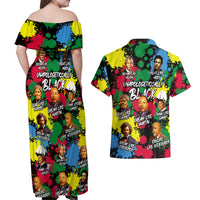Unapologetically Black Couples Matching Off Shoulder Maxi Dress and Hawaiian Shirt Civil Rights Leaders - Wonder Print Shop