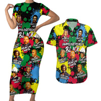 Unapologetically Black Couples Matching Short Sleeve Bodycon Dress and Hawaiian Shirt Civil Rights Leaders - Wonder Print Shop