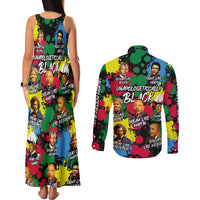 Unapologetically Black Couples Matching Tank Maxi Dress and Long Sleeve Button Shirt Civil Rights Leaders - Wonder Print Shop