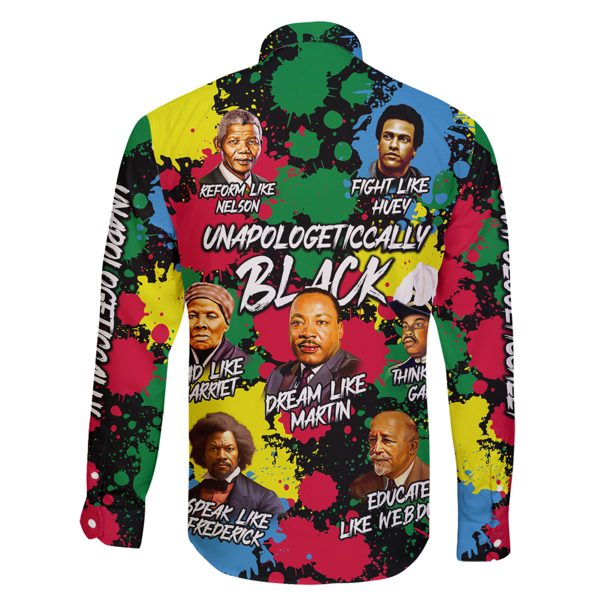 Unapologetically Black Family Matching Off Shoulder Long Sleeve Dress and Hawaiian Shirt Civil Rights Leaders - Wonder Print Shop