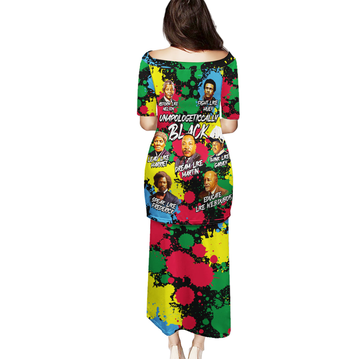 Unapologetically Black Family Matching Puletasi and Hawaiian Shirt Civil Rights Leaders - Wonder Print Shop