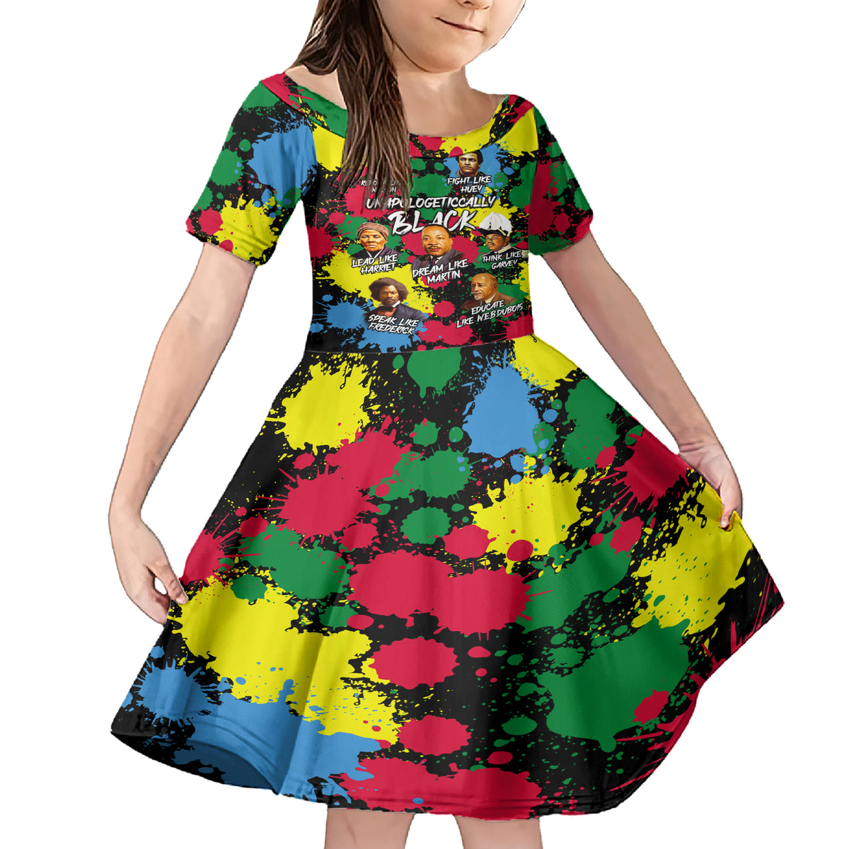 Unapologetically Black Family Matching Short Sleeve Bodycon Dress and Hawaiian Shirt Civil Rights Leaders - Wonder Print Shop