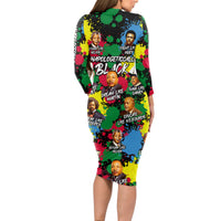 Unapologetically Black Long Sleeve Bodycon Dress Civil Rights Leaders - Wonder Print Shop