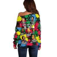 Unapologetically Black Off Shoulder Sweater Civil Rights Leaders - Wonder Print Shop