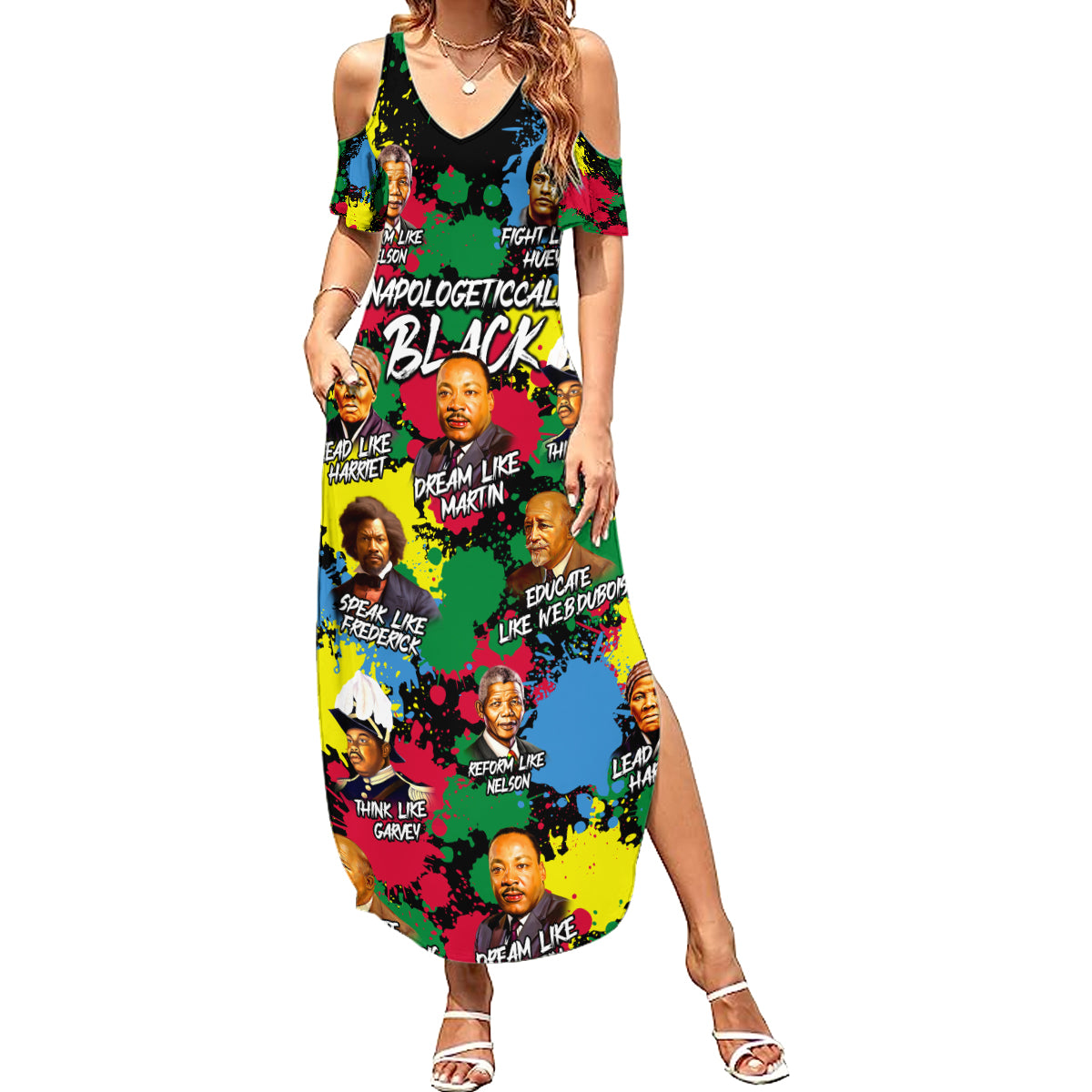 Unapologetically Black Summer Maxi Dress Civil Rights Leaders - Wonder Print Shop