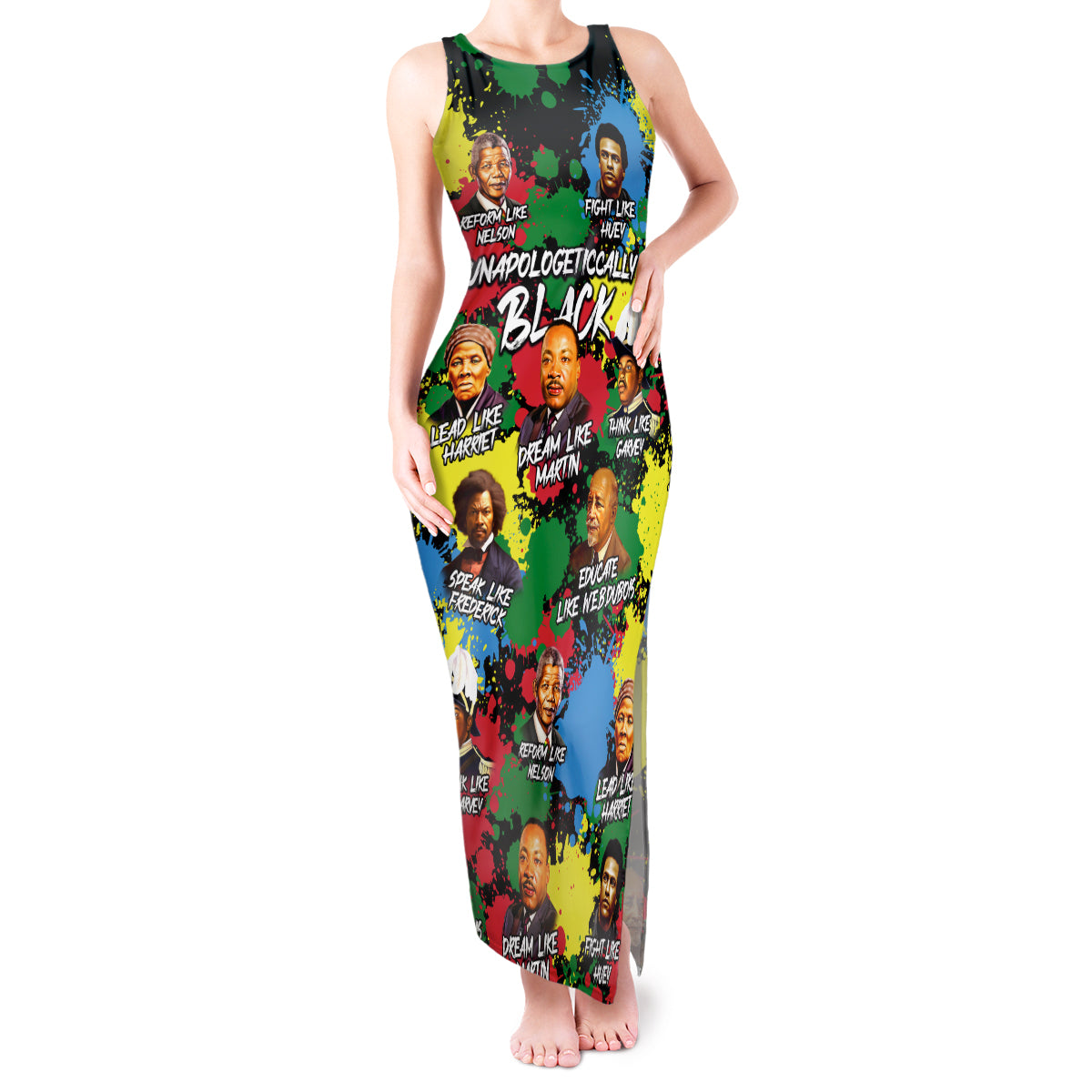 Unapologetically Black Tank Maxi Dress Civil Rights Leaders - Wonder Print Shop