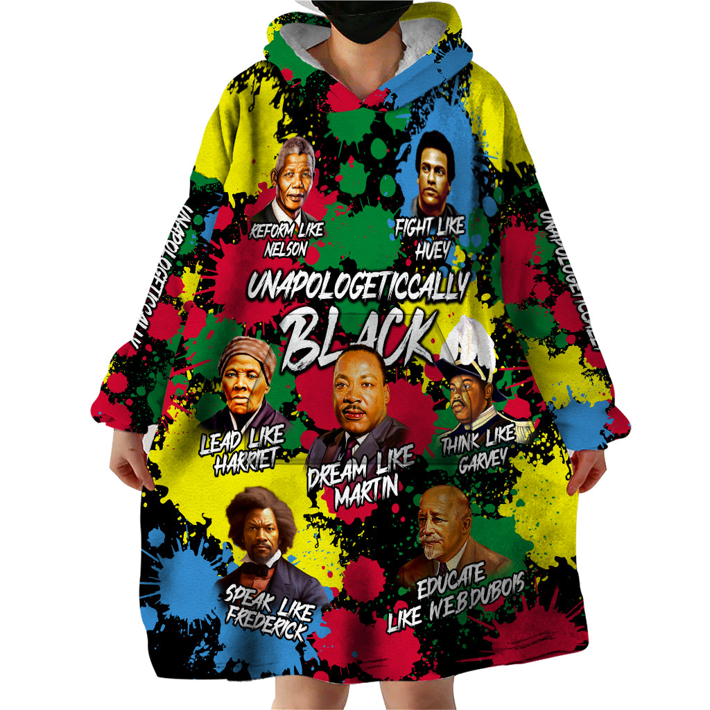 Unapologetically Black Wearable Blanket Hoodie Civil Rights Leaders - Wonder Print Shop