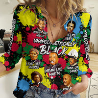 Unapologetically Black Women Casual Shirt Civil Rights Leaders - Wonder Print Shop
