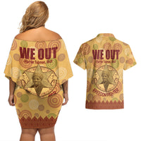 We Out 1849 African-American Couples Matching Off Shoulder Short Dress and Hawaiian Shirt Harriet Tubman - Wonder Print Shop