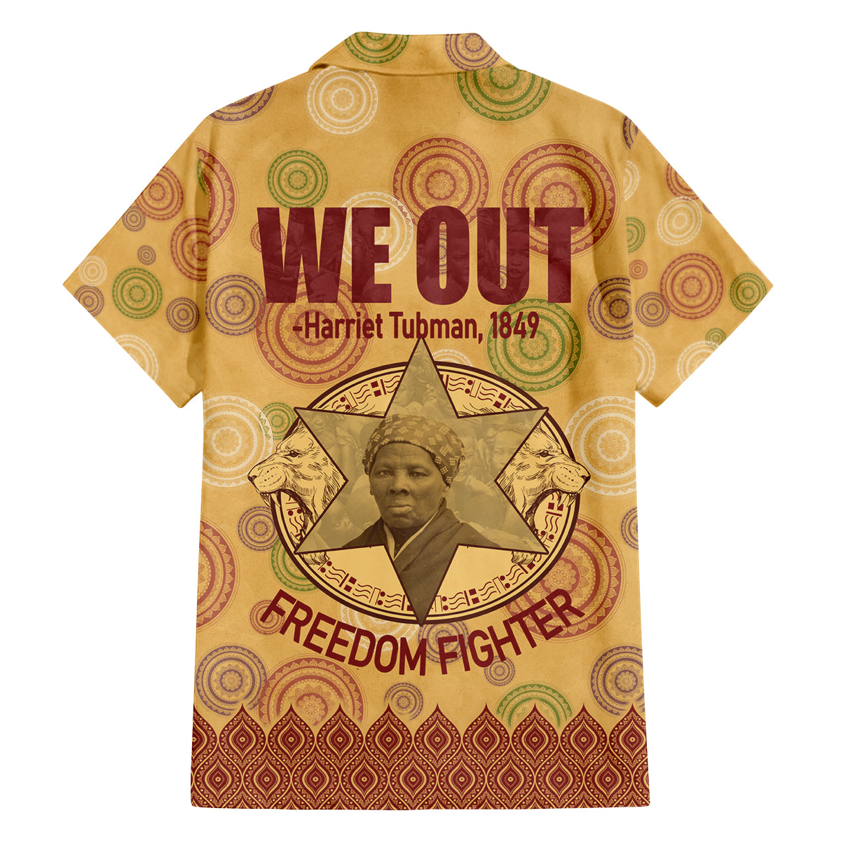 We Out 1849 African-American Family Matching Off Shoulder Long Sleeve Dress and Hawaiian Shirt Harriet Tubman - Wonder Print Shop