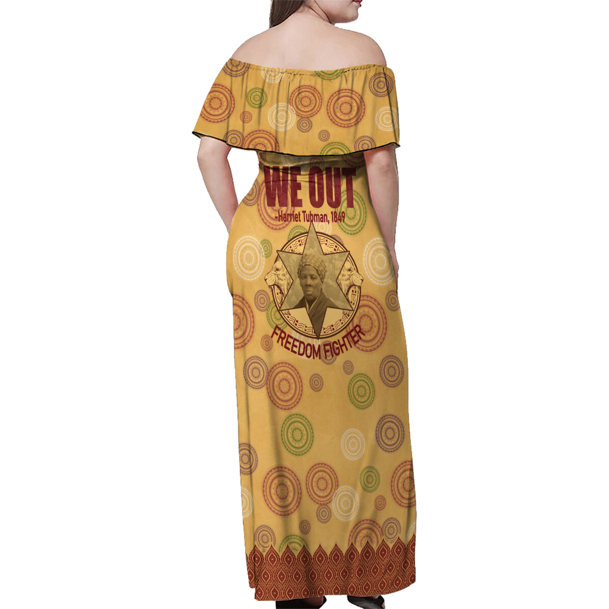 We Out 1849 African-American Family Matching Off Shoulder Maxi Dress and Hawaiian Shirt Harriet Tubman - Wonder Print Shop