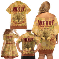 We Out 1849 African-American Family Matching Off Shoulder Short Dress and Hawaiian Shirt Harriet Tubman - Wonder Print Shop