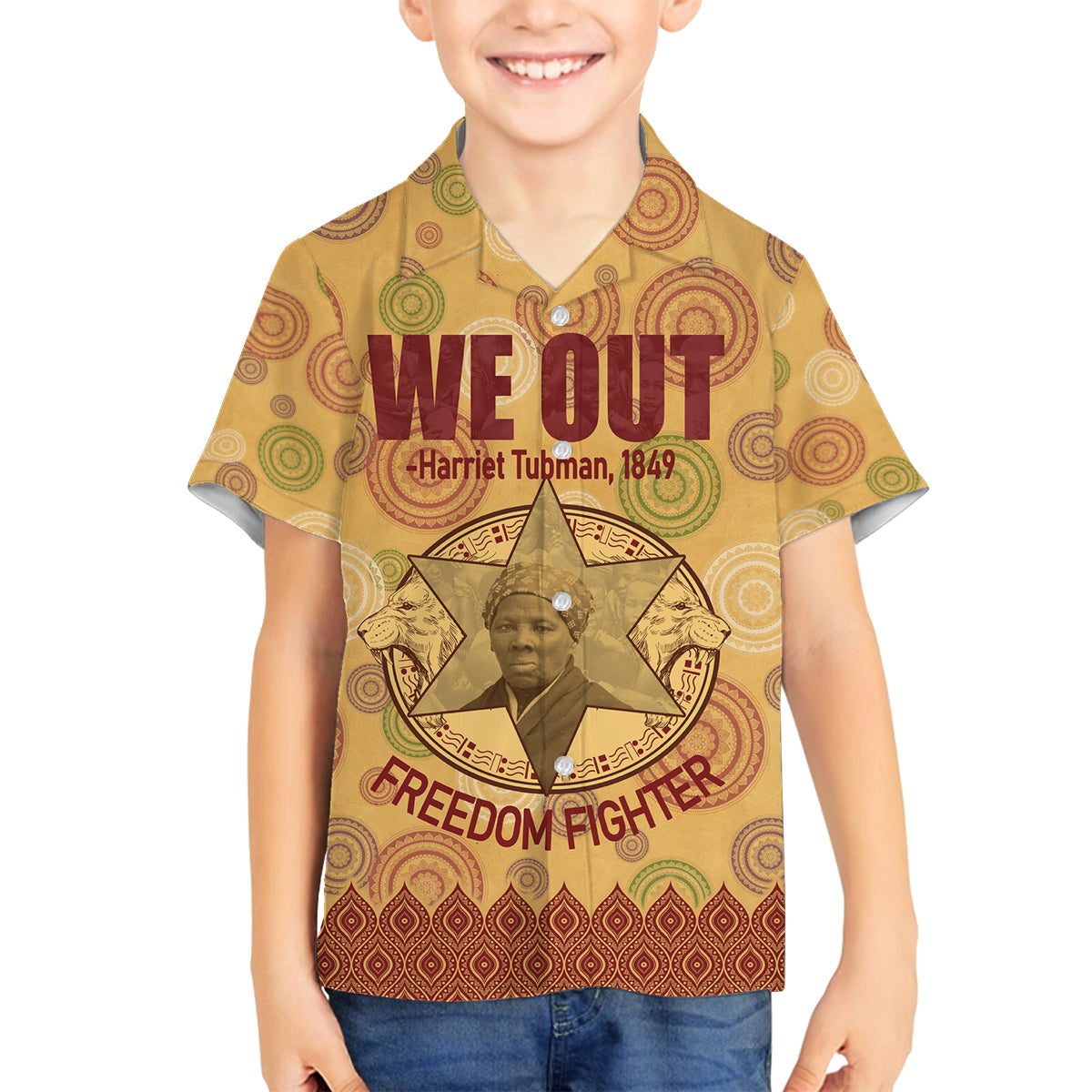 We Out 1849 African-American Family Matching Puletasi and Hawaiian Shirt Harriet Tubman - Wonder Print Shop