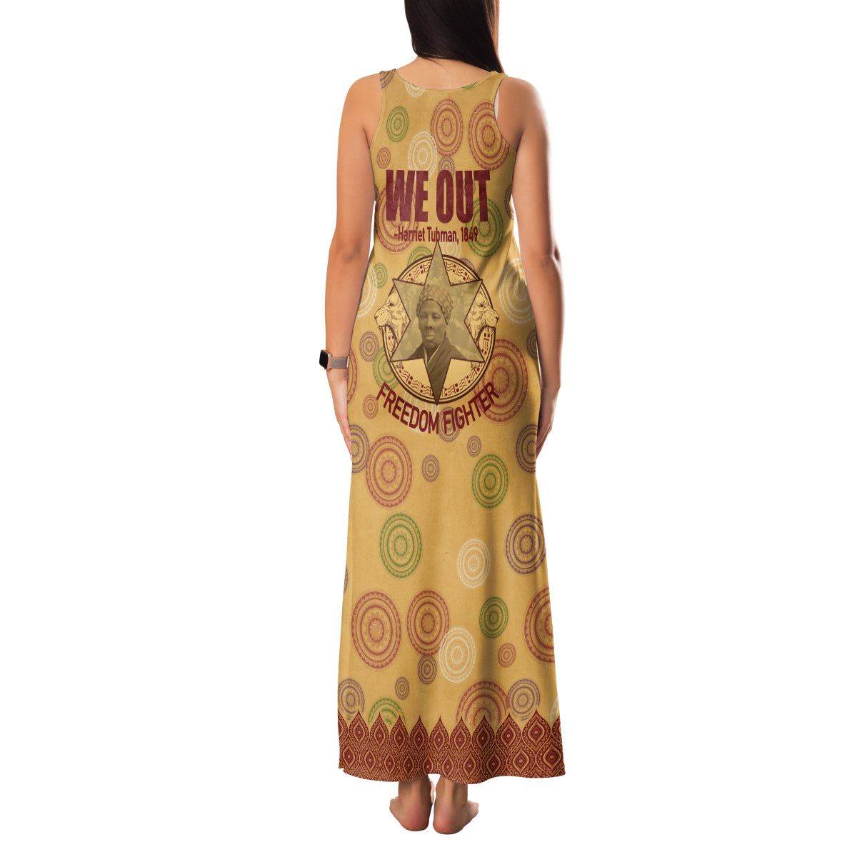 We Out 1849 African-American Family Matching Tank Maxi Dress and Hawaiian Shirt Harriet Tubman - Wonder Print Shop