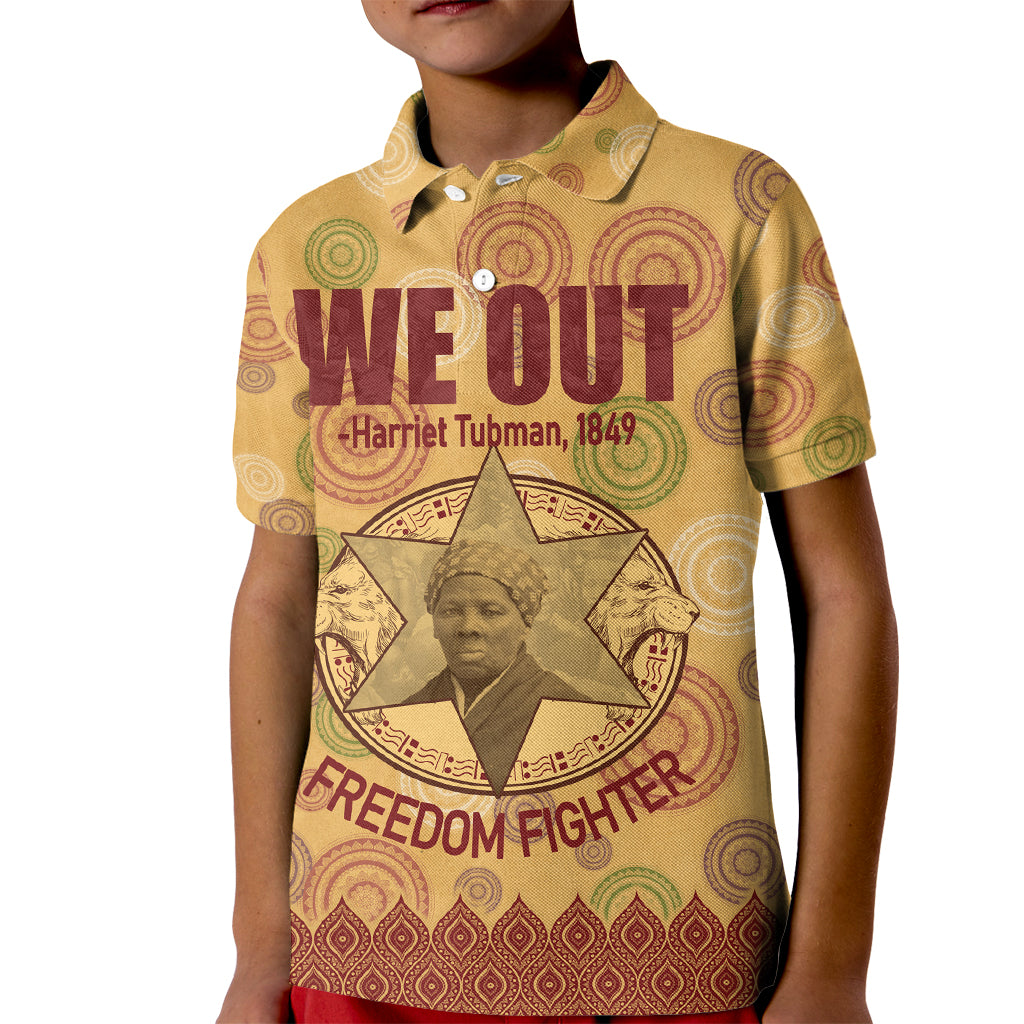 We Out 1849 African-American Kid Polo Shirt Harriet Tubman - Wonder Print Shop