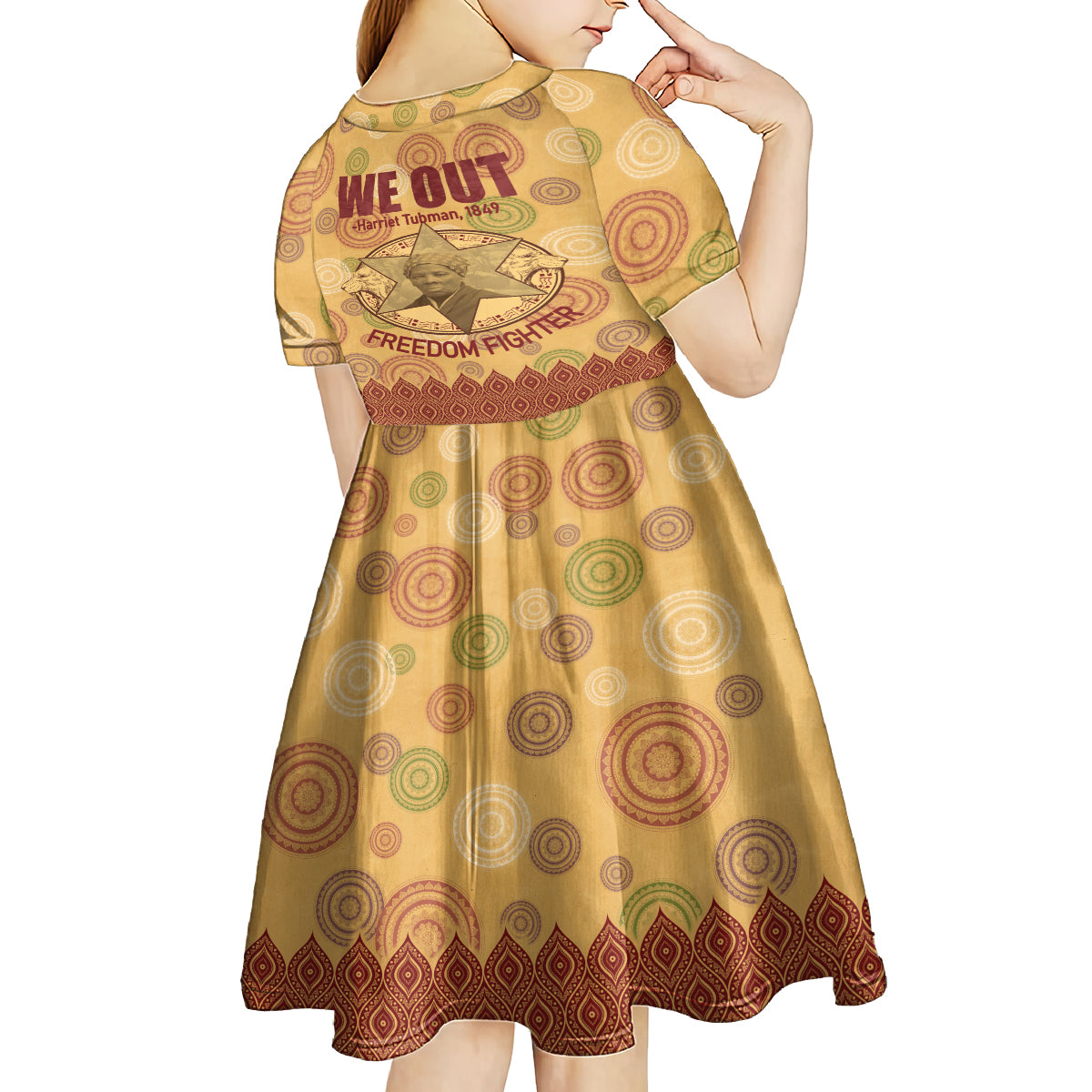 We Out 1849 African-American Kid Short Sleeve Dress Harriet Tubman - Wonder Print Shop