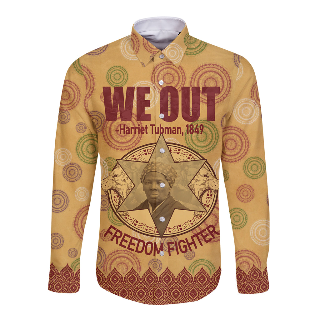 We Out 1849 African-American Long Sleeve Button Shirt Harriet Tubman - Wonder Print Shop
