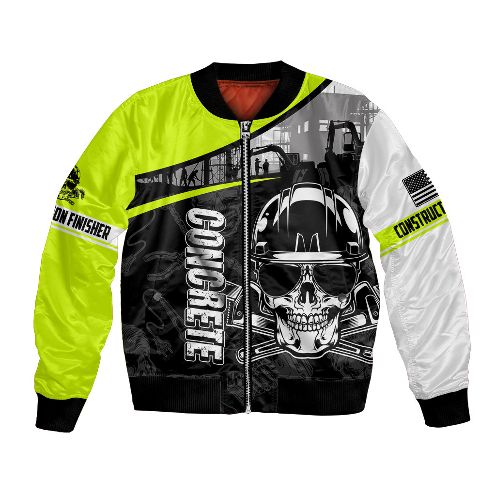 Concrete Finisher Skull on Site Bomber Jacket - Wonder Print Shop