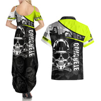 Concrete Finisher Skull on Site Couples Matching Summer Maxi Dress and Hawaiian Shirt - Wonder Print Shop