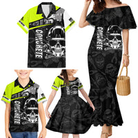 Concrete Finisher Skull on Site Family Matching Mermaid Dress and Hawaiian Shirt - Wonder Print Shop