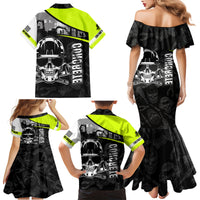 Concrete Finisher Skull on Site Family Matching Mermaid Dress and Hawaiian Shirt - Wonder Print Shop