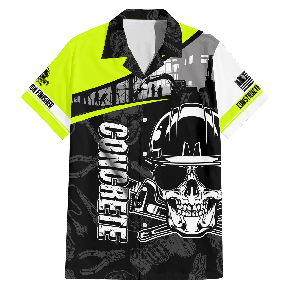 Concrete Finisher Skull on Site Family Matching Mermaid Dress and Hawaiian Shirt - Wonder Print Shop