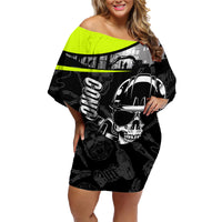 Concrete Finisher Skull on Site Family Matching Off Shoulder Short Dress and Hawaiian Shirt - Wonder Print Shop