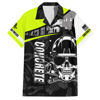 Concrete Finisher Skull on Site Family Matching Short Sleeve Bodycon Dress and Hawaiian Shirt - Wonder Print Shop