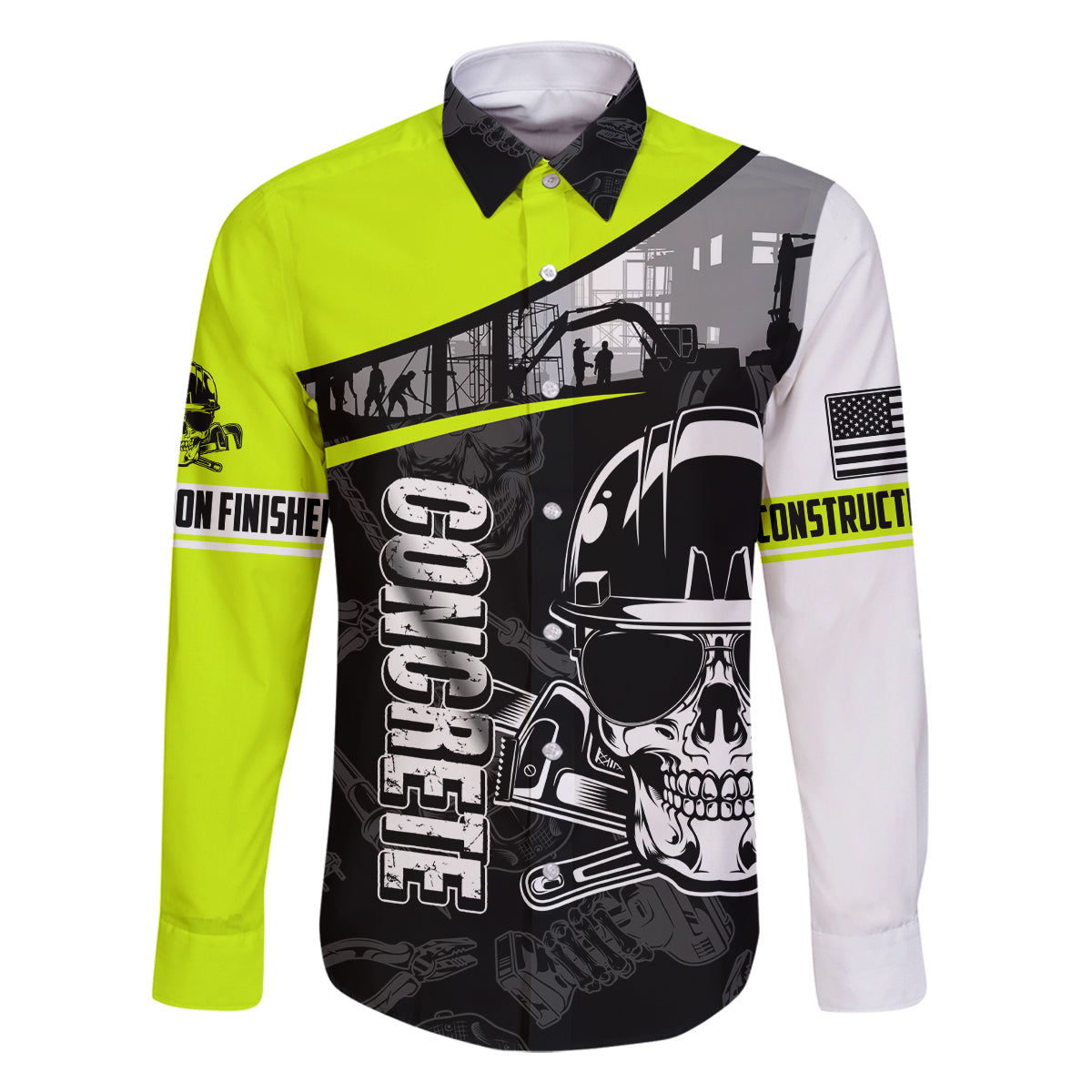 Concrete Finisher Skull on Site Family Matching Summer Maxi Dress and Hawaiian Shirt - Wonder Print Shop