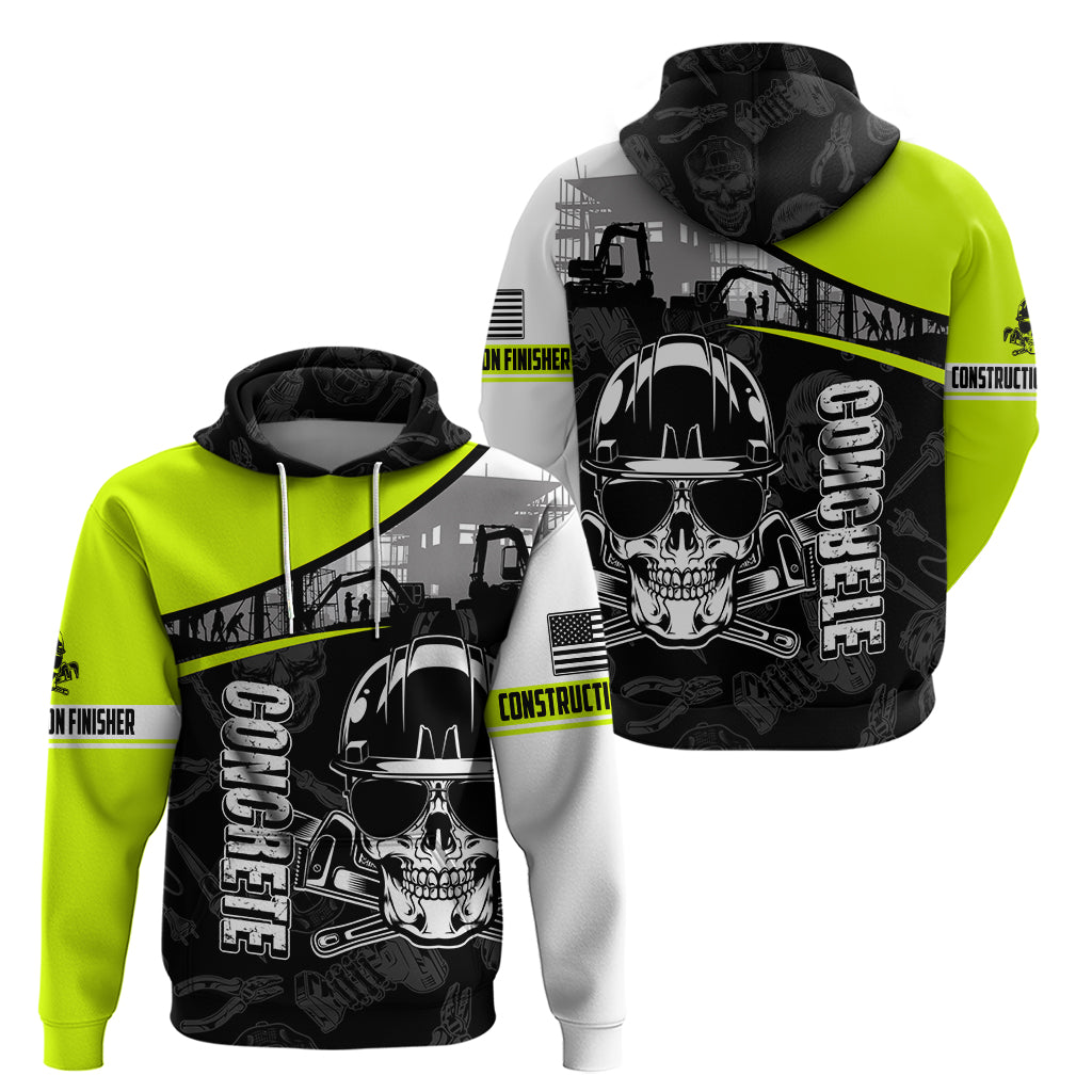 Concrete Finisher Skull on Site Hoodie - Wonder Print Shop