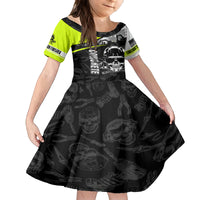 Concrete Finisher Skull on Site Kid Short Sleeve Dress - Wonder Print Shop