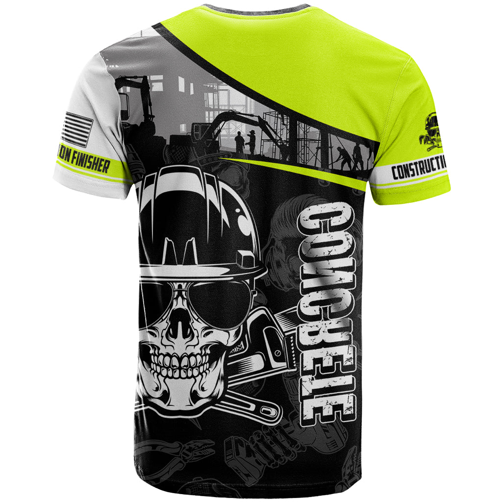 Concrete Finisher Skull on Site T Shirt - Wonder Print Shop