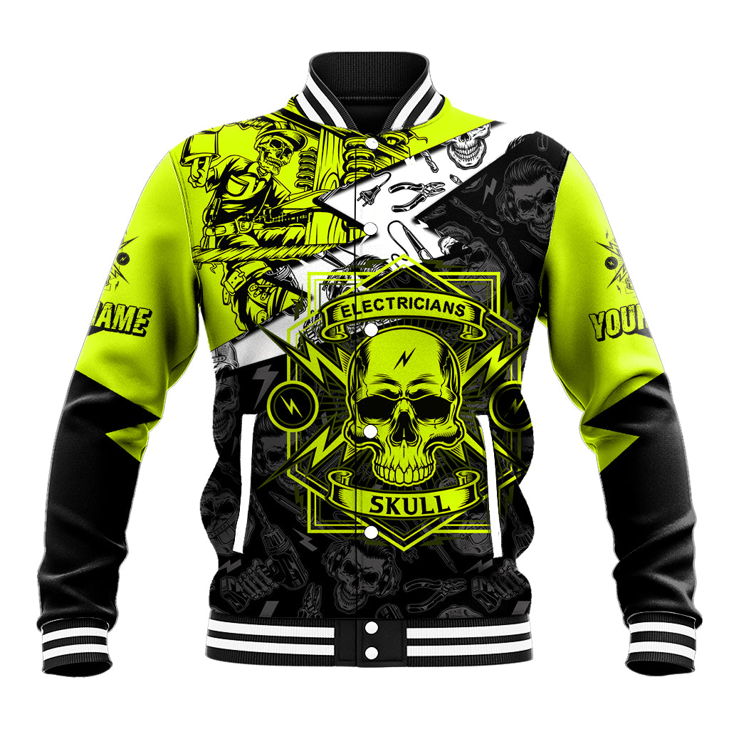 Personalised Electricians Skull Baseball Jacket - Wonder Print Shop