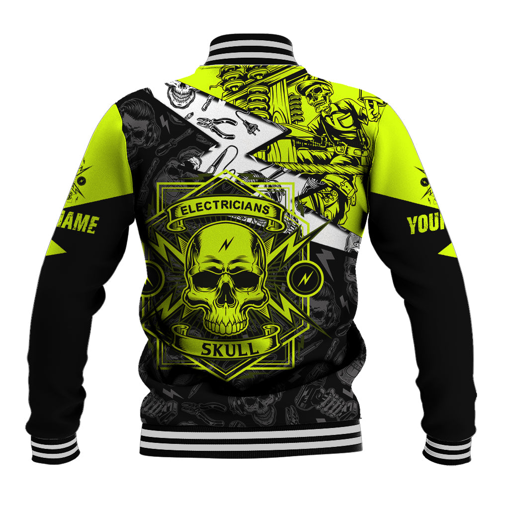 Personalised Electricians Skull Baseball Jacket - Wonder Print Shop