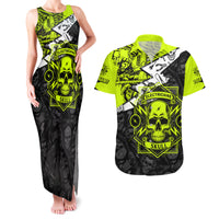 Personalised Electricians Skull Couples Matching Tank Maxi Dress and Hawaiian Shirt - Wonder Print Shop