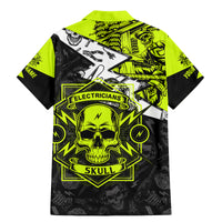 Personalised Electricians Skull Family Matching Mermaid Dress and Hawaiian Shirt - Wonder Print Shop