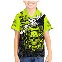 Personalised Electricians Skull Family Matching Mermaid Dress and Hawaiian Shirt - Wonder Print Shop