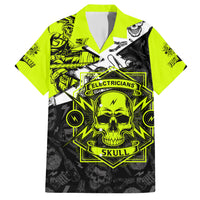 Personalised Electricians Skull Family Matching Short Sleeve Bodycon Dress and Hawaiian Shirt - Wonder Print Shop