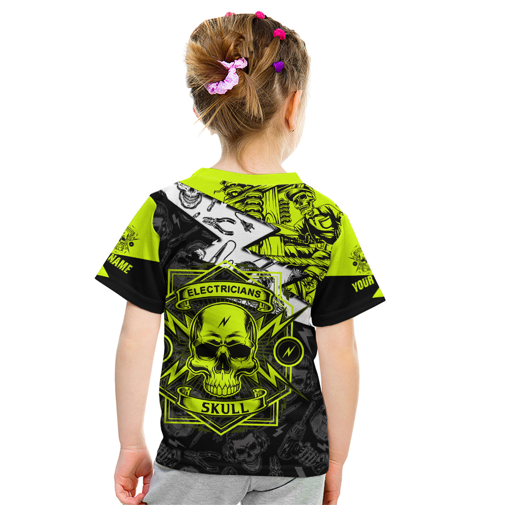 Personalised Electricians Skull Kid T Shirt - Wonder Print Shop